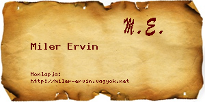Miler Ervin névjegykártya